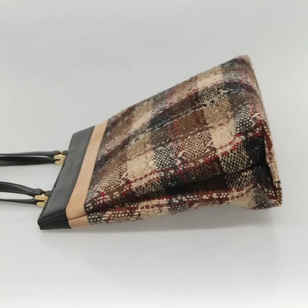 Burberry Nova Check Wool Tote Bag Beige